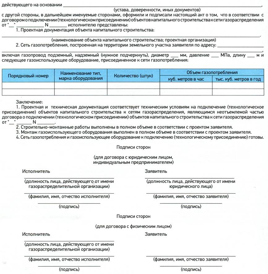 Согласие основного абонента на подключение газа образец